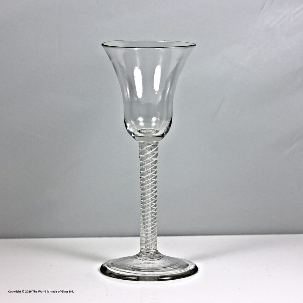 Georgian, rare, large mixed twist wine glass or goblet, bell bowl