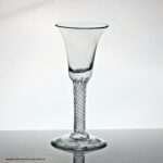 Georgian multi spiral air twist stem wine glass, bell bowl