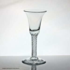 Georgian multi spiral air twist stem wine glass, bell bowl