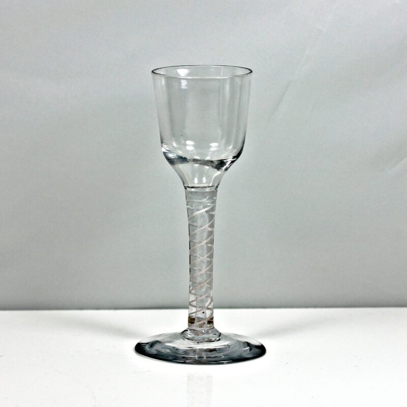 Georgian plain stem wine glass, ovoid bowl