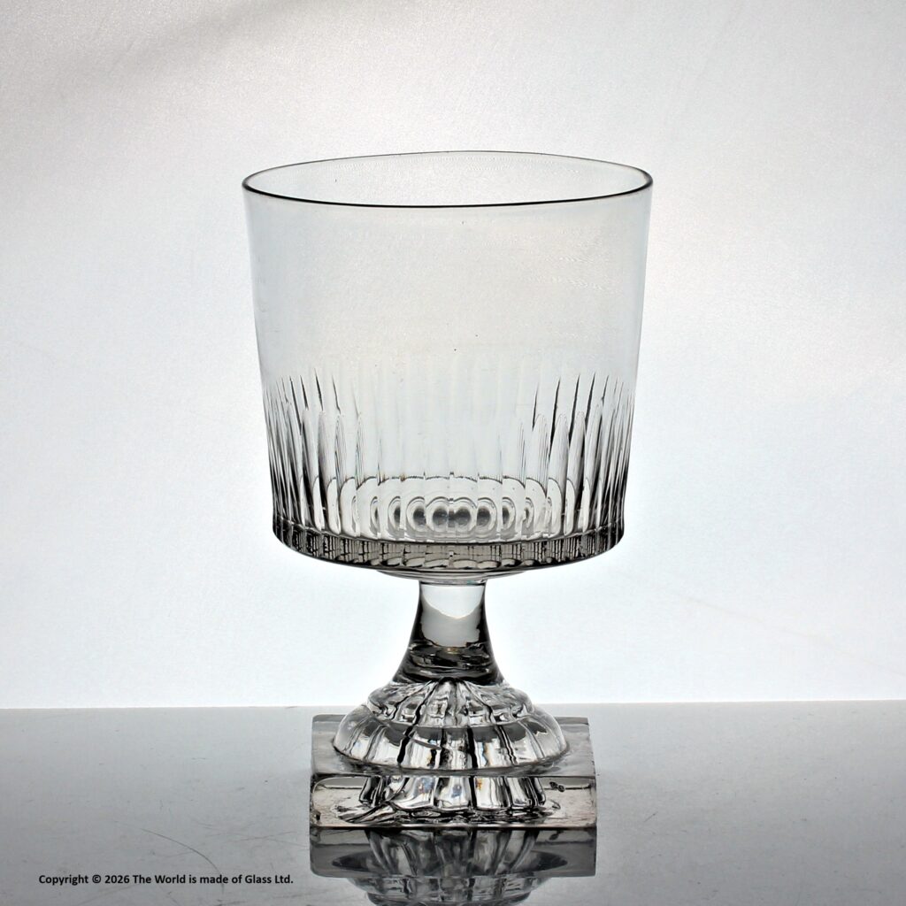 Georgian/Regency cut glass bucket bowl rummer, lemon squeezer foot