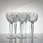 Set of eight Waterford Crystal Lismore pattern hock glasses