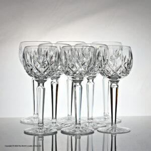 Set of eight Waterford Crystal Lismore pattern hock glasses