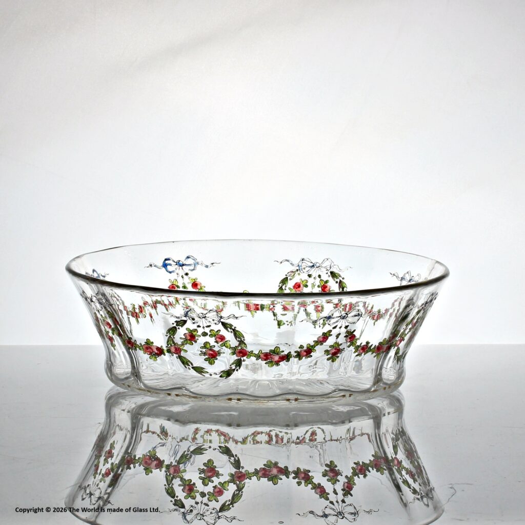 Early 20th century gilded and enamelled glass bowl by Louis-Antoine Damon